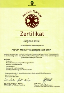 Jürgen Fässle - Zertifikat